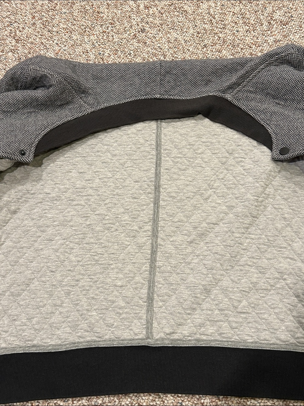 Club Monaco Gray Herringbone Bomber with Black Trim - Picture 5 of 7